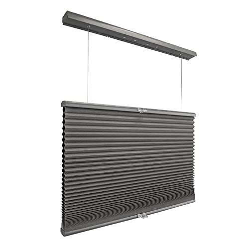 Chicology Cellular Shades, Top Down Bottom Up Shades, Custom Blinds For Windows, Window Shades For Home, Blackout Shades, Window Coverings, Cellular Blinds,Dark Grey (Blackout), 69.5" W X 84" H #TOP1