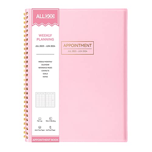 Weekly Appointment Book 2023-2024, Daily Hourly Planner Jul. 2023 - Jun. 2024, Hourly Schedule Planner With 15-Minute Increments, Appointment Notebook, Daily Weekly Planner, Academic Planner, Flexible Cover, Spiral Binding For Men & Women (8.5"X11") #TOP5