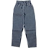 COOKMAN クックマン シェフパンツ ロングパンツ ストライプ ワークパンツ 231-83802 ストライプネイビー M