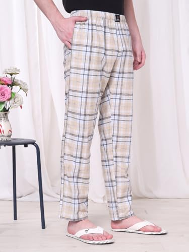 Image of Urban Scottish Men's Lounge Pants 100% Cotton Men's Lounge Night Pant Comfortable Leisure-Wear Lower with an Elastic Waist-Band and Regular Fit Track Pants, Machine Washable Stay at Home