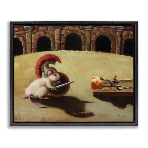 Mouse vs Mousetrap Humor Battle, 16 x 20 Inch Canvas in Floater Frame