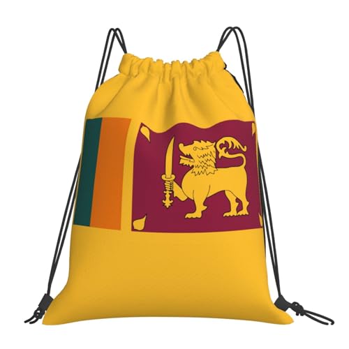 YHBLYKXP Sri Lanka Flag Drawstring Backpack