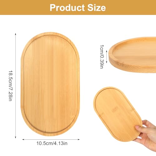 Miniatura 2 de Bandeja De Madera, 8 Unidades, Bandeja Pequeña De Bambú, Bandeja De Bambú Ellipse, Bandeja De Madera, Pequeña Tabla Para Servir, Posavasos Para Posavasos De Té, Café Y Pasteles