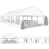 VOYSIGN Party Tent 20X40ft Heavy Duty Large Outdoor Canopy White Event Shelter Gazebo Carport for Parties Wedding
