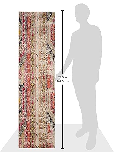 Tapis Boho Monaco Collection Safavieh, Gris Clair et Multi 80x180 cm - 3