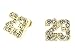 Number # 23 Basketball Gold Tone Iced Out CZ Stud Hip Hop Bling Jordan Earrings