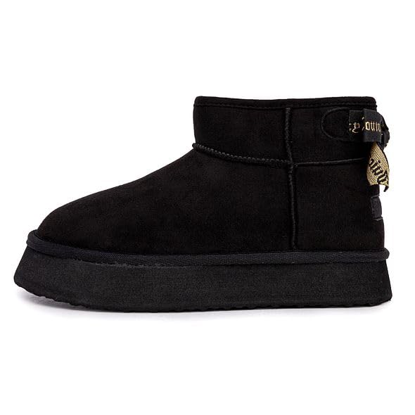 Juicy Couture Girls Slip On Winter Boots Warm Insulated Fashion Ankle Booties Outdoor Snow Boot for Little Kid/Big Kid2