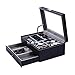 FINEFEY Watch Box,Sunglasses Organizer with Jewelry Box for Men Women