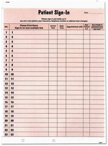 Tabbies Patient Sign-in Label Forms, 8 1/2 x 11 5/8, 125 Sheets (TAB14530)