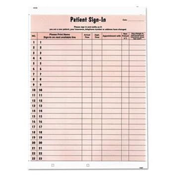 Tabbies Patient Sign-in Label Forms, 8 1/2 x 11 5/8, 125 Sheets (TAB14530)