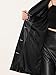 Allegra K Faux Leather Long Jacket for Women's Notched Lapel Collar PU Trench Coat X-Small Black