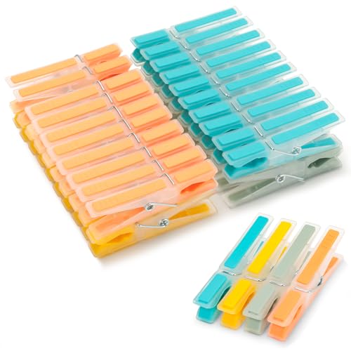 VINATO Lot de 40 Pinces à Linge Multicolores, Pinces à Linge Extérieur avec Ressort Métallique, pour Corde à Linge, Sèche-Linge et Tous Types de Vêtements