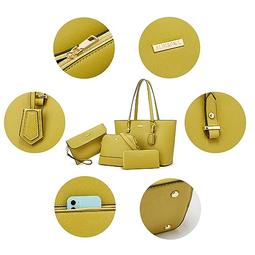 Image of Women Fashion Handbags Wallet Tote Bag Shoulder Bag Top Handle Satchel Purse Set 4pcs