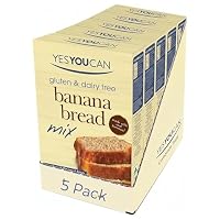 YES YOU CAN Banana Bread Mix - Gluten and Dairy Free - Egg Free, Vegan Banana Bread Mix - 5x400g pack