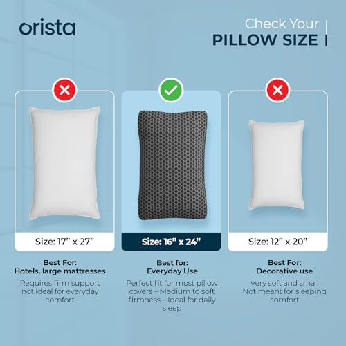 Image of Orista Premium Microfiber Pillow Pack of 4 | 16 inch x 24 inch| Soft, Fluffy, Supportive Sleeping Bed Pillow | Ideal for Back, Side & Stomach Sleepers | Premium Black Cover