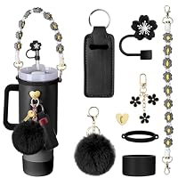 Accessoires Stanley Cup Personnalisables - Housse Tressée, Dragonne Et Couvercle Fleuri