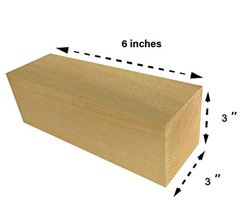 6 Pack Extra Large Basswood Blocks 6 X 3 X 3 Inches Premium Unfinished Soft Wood Blocks for Carving and Whittling