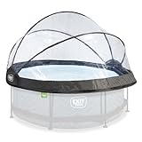 EXIT Toys 8 Foot Round Multifunctional All Weather Pool Cover Dome Compatible with Clean and Warm Water Outdoor Frame Pools, Transparent