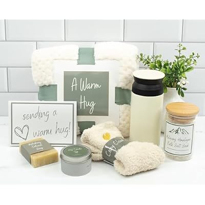 A Warm Hug Gift Box for Women - Cozy, Relaxing Self Care, Get Well, Sympathy, Thinking of You - Thoughtfully Curated Box for Her