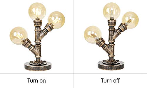 ZGYQGOO Industrial Steampunk Table Light 3 Lights - Desktop Water Pipe Lamp with Glass Shade - Vintage Desk lamp Bedside Nightstand Lamp Antique Night Light for Living Room Bedroom steampunk buy now online ZGYQGOO Industrial Steampunk Table Light 3 Lights - Desktop Water Pipe Lamp with Glass Shade - Vintage Desk lamp Bedside Nightstand Lamp Antique Night Light for Living Room Bedroom steampunk buy now online