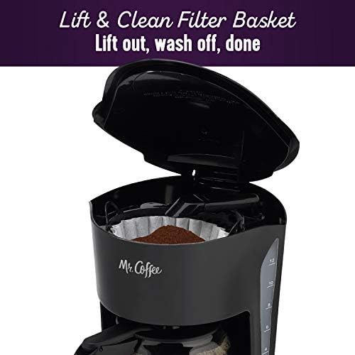 Mr. Coffee Black Coffee Maker, 12 Cups, with Auto Pause and Glass Carafe, Perfect for Home and Office Use - 3