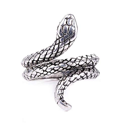Zonfer Einstellbare Schlange-Ring, Punk-Schlange-Ring-Party-Silber-Finger-Ring, Persönlichkeit Stereoscopic-öffnungs-Ring Cover