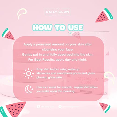 The Daily Glow Essentials Watermelon Glow Aqua Moisturizer - Watermelon & Hyaluronic 100Ml/3.38 Oz #TOP2
