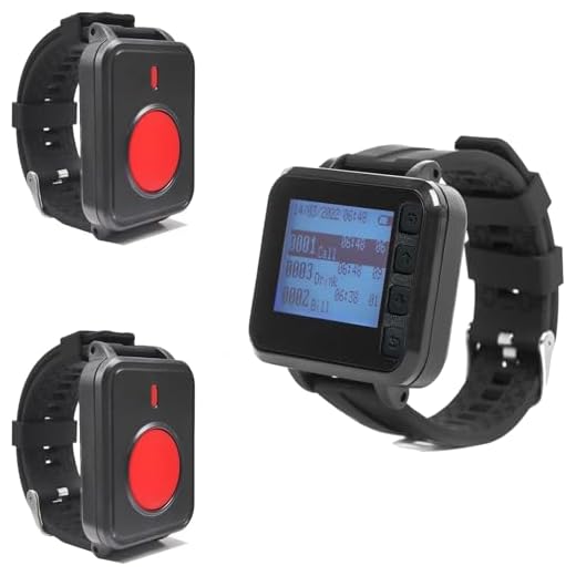 Drahtloses Rufsystem Notfallarmband Senioren - Drahtloses Pflegepersonal-Pager für Familie/äSenioren/Patienten/Behinderte Notrufknopf für Senioren mit 1 Uhrenempfänger + 2 Ruftaste für die Uhr