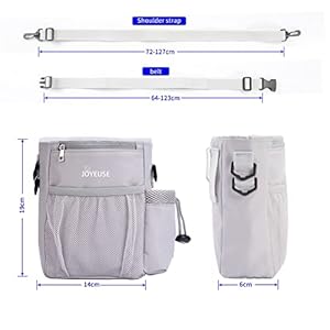   JOYEUSE-Dog-Treat-Pouch-With-Poop-Bag-Dispenser-Toy-Storage-Bag-3-Ways-To-Wear-Waterproof-Easy-To-Clean-Suitable-For-Training-Walking-Grey