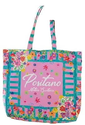 Antica Sartoria - Borsa a tracolla Modamare Shopper estiva foderata | Miro Boho Chic Borsa Donna Casual Leggera Stile Mediterraneo Costa Amalfitana, Rosa