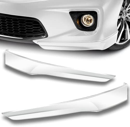 2 Pieces HFP Style Polyurethane Front Bumper Lip Spoiler Splitter Body Kit Trim Protection Compatible with 2013-2015 Honda Accord 2DR Coupe, 2014 (Unpainted Black)