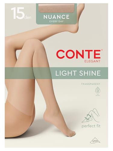 Image of Conte Tights Classic Matte Effect Sheer Pantyhose with Control Top Nuance 15 Den