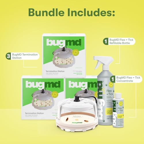 BugMD Termination Station Pest Trapper (3 Pack), BugMD Flea and Tick Concentrate (1 Pack) and Spray Bottle 32 oz (1 Pack) Bundle - Thumbnail 6