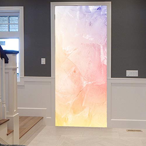 Sticker porte 3D aquarelle abstraite en vinyle deco 77x200 cm - 3