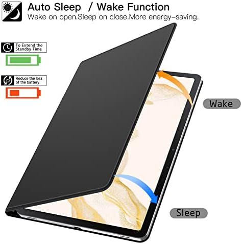 ZtotopCase Case for Samsung Galaxy Tab S7 / S8 2022 11 Inch, Magnetic Back Cover with Auto Sleep/Wake for Samsung Tab SM-T870/T875/X700, Black