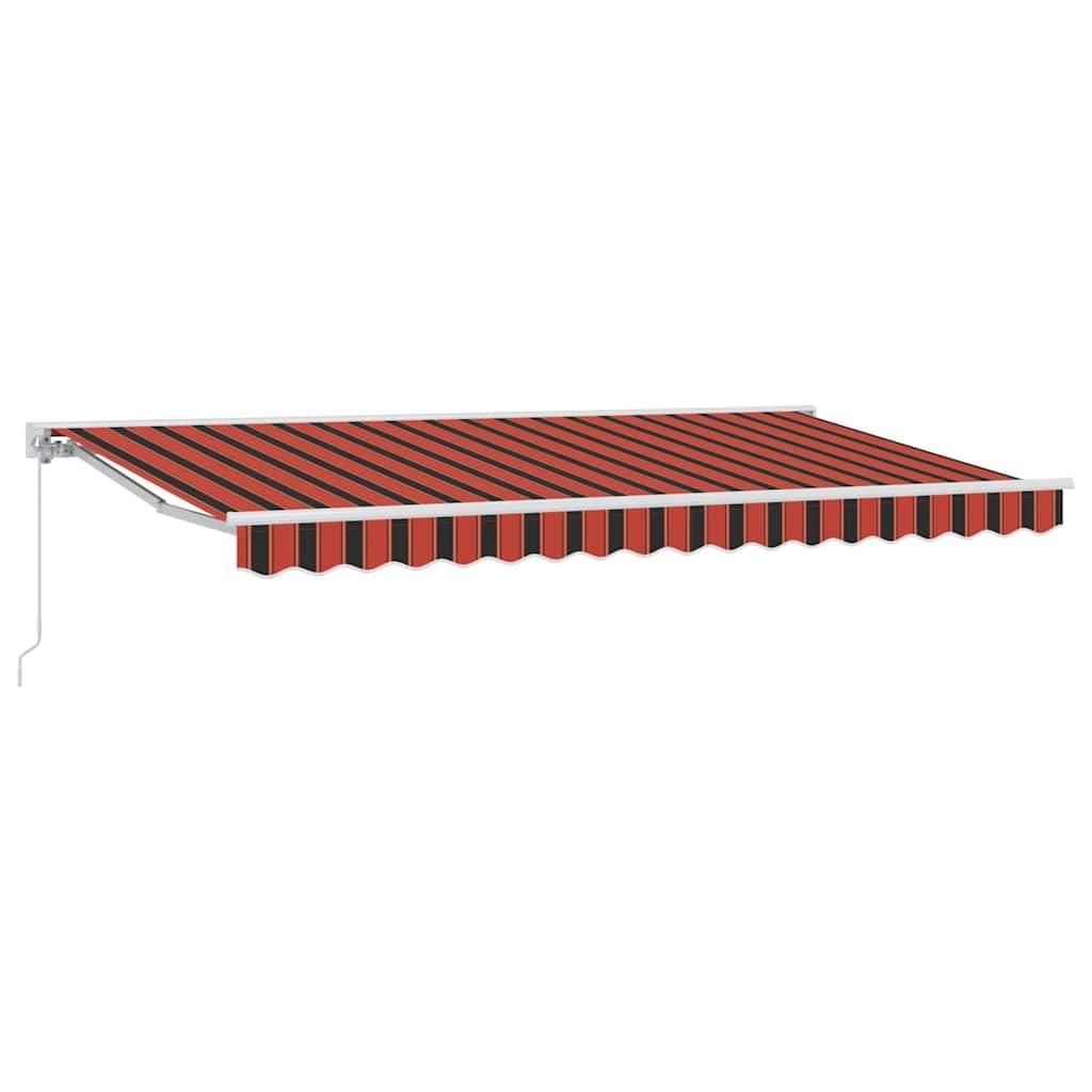 Markise Einziehbar 350 x 200 cm Gelenkarmmarkise mit Handkurbel Halbkassette Markisenrahmen aus Aluminium für Außenbereiche wie Terrasse Garten Balkon Orange Schwarz