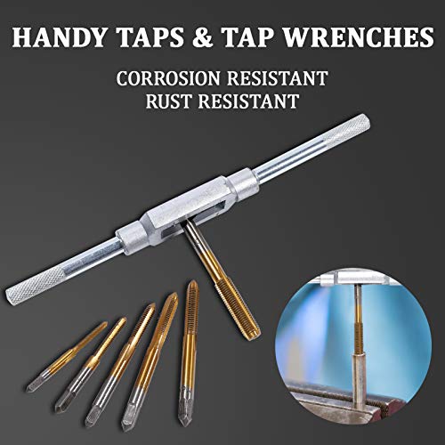 BeHappy 40 PCS Tap and Die Set, Metric Tap and Die Set Titanium Coated with Storage Case, Alloy Steel External Internal Cutting Threading Tapping Kit for Garage, Workshop, Mechanics
