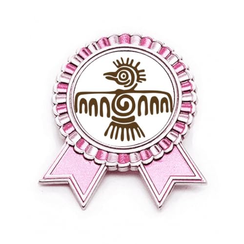 Broche Totems du Mexique aigle en métal rose : le cadeau culturel idéal