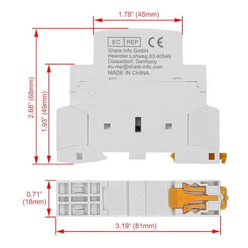 Hofwgele HCH8s-25Z Contactor 24V DC 2NO 2Pole Modular Household Contactor 25A 50/60Hz Din Rail Mounted Household Modular AC Contactor for Smart Home House Hotel (HCH8s-25Z 2NO DC24V)