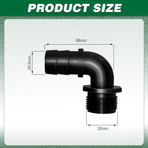 LONGRUNNEW Tube Connector PVC Hose Adapter, Male 1.2" NPT x 1" Barb Pipe Fitting for Garden Aquarium Water Pipe-4 Pieces Set - Image 2