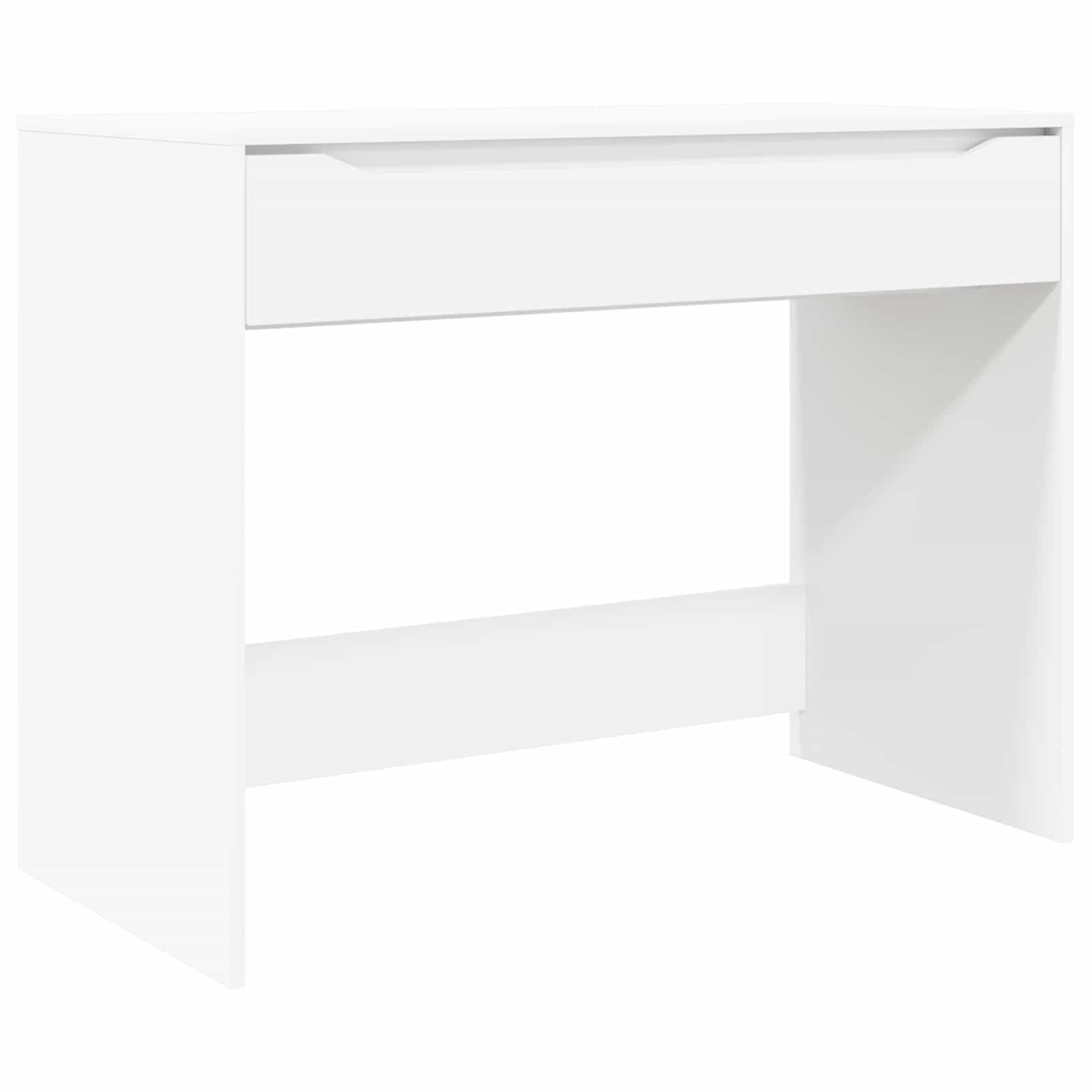 Scrivania bianca con cassetto in legno costruito 100 x 50 x 78 cm