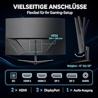 ZZA 32 Zoll Curved Gaming Monitor, WQHD 1440p, 165 Hz, 1 ms MPRT, 1500R, VA – Ansicht 9