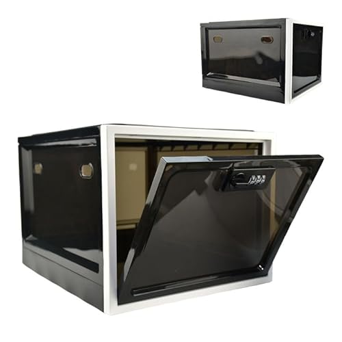 KARBAG Large Lockable Storage Box, Plastic Clear Combination Lock Box Storage Bin Organiser Box for Fridge Food/Snacks/Phone/Tablet Jail/Home Safety