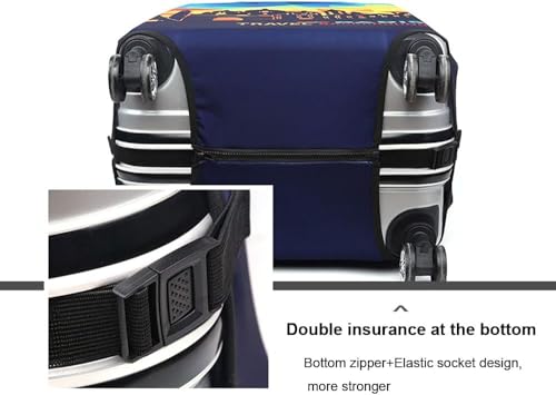 Image of MosaiRudo Thicker Luggage Cover Elastic Suitcase Cover Protector Fits 18-32 Inch Suitcase Travel Accessories, Travel-4, M, Zipper Closurezipper Closurezipper Closurezipper Closurezipper Closure