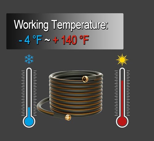 Atlantic Heavy Duty Garden Hose 75 ft x 5/8 Inch Black Color Durable Water Hose (75 Feet) - Image 3