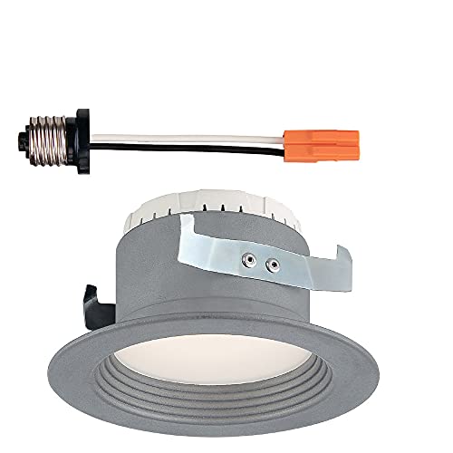 Designers Fountain Led Recessed Ceiling Light, 4 Inch Downlight Metal Lighting Fixture, Dimmable, 610 Lumens, 3000K, Baffle Trim in Brushed Nickel, EVL4733CBN30