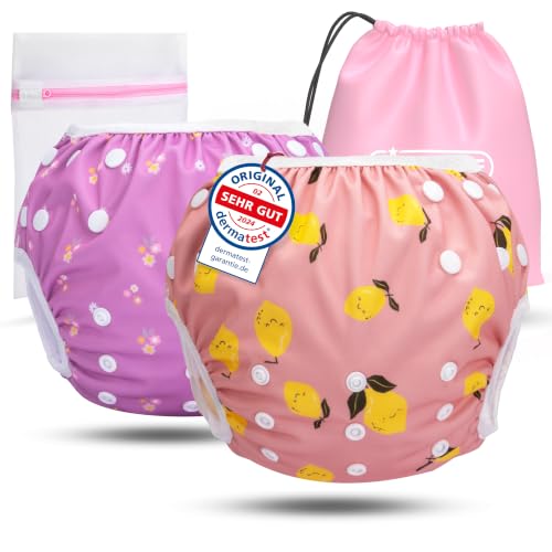 KIDVERSE 2x Couche Piscine Bebe reutilisable - Couche de Bain Bébé lavable