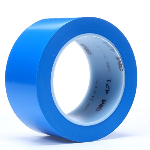 Image of 3M Vinyl Tape 471, 48 in x 20 yd, Blue, 1 Roll Untrimmed, Blue Floor Tape, Paint Alternative for Floor Marking, Social Distancing, Color Coding, Safety Marking