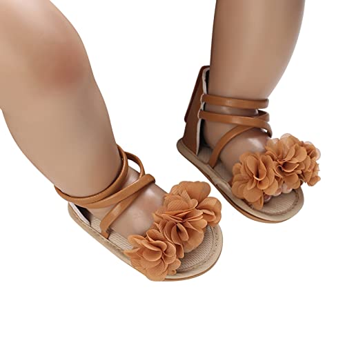 Toddler Kids Infant Girls Soild Colour Princress Shoes Sandals Soft Sole The Floor Gladiators For (Brown, 6 Months) #TOP5
