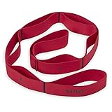 SPRI Stretch Strap with Loop Handles - Resistance Band Elastic Stretching Strap Hand/Foot Assist for Exercise & Fitness, Pre or Post Workout for Legs, Hamstring, Arms, Back, red